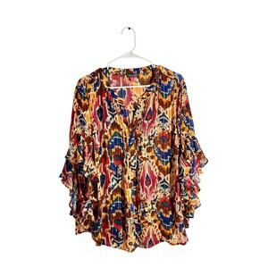 Vince Camuto Multicolor Ruffle Sleeve Blouse – Size 2X